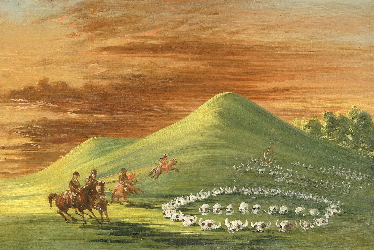 Butte de Mort, Sioux-begravelsesplads, Øvre Missouri af George Catlin