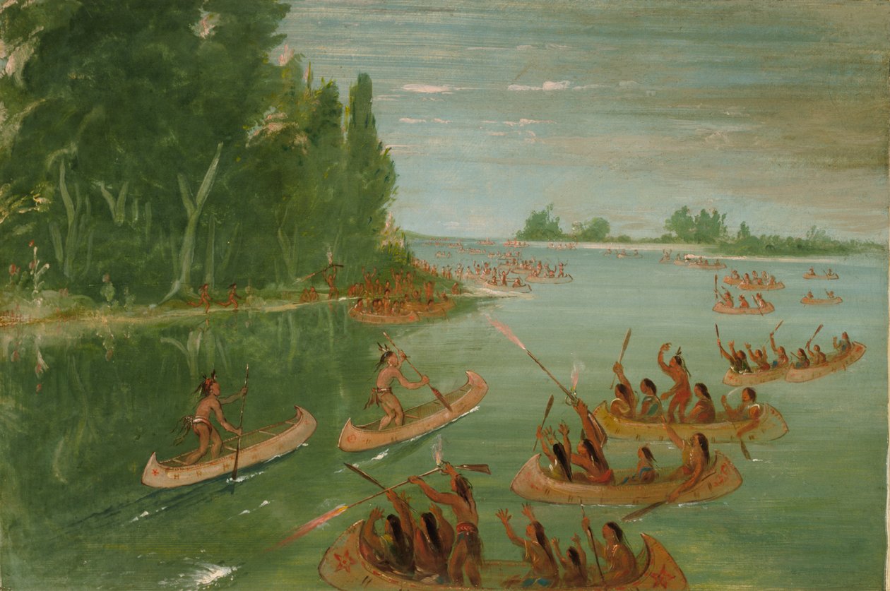 Kanoløb i nærheden af Sault Ste. Marie, 1836-1837. af George Catlin