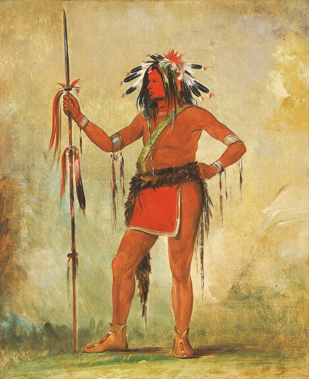 Cáh-be-múb-bee, han, der sidder overalt, en modig af George Catlin