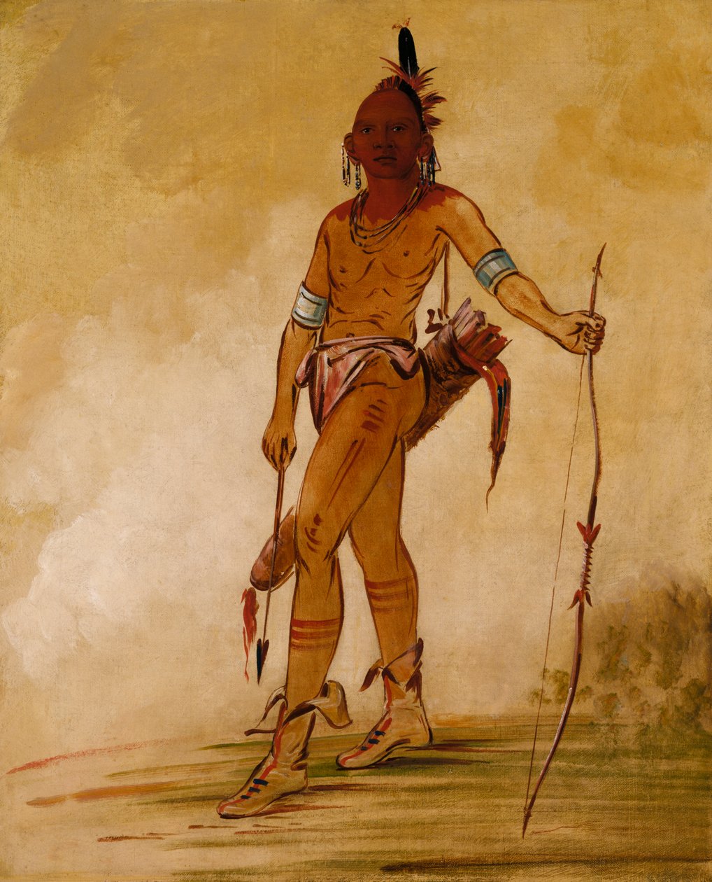 Cáh-he-ga-shín-ga, lille høvding, 1834. af George Catlin