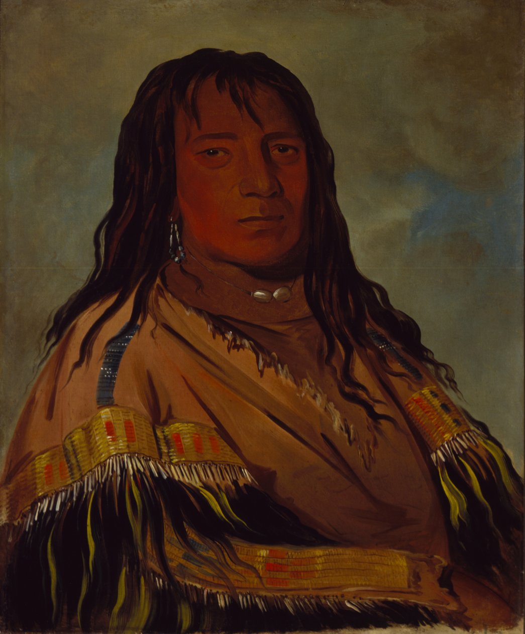 Chá-tee-wah-née-che, No Heart, høvding for Wah-ne-watch-to-nee-nah-banden af George Catlin
