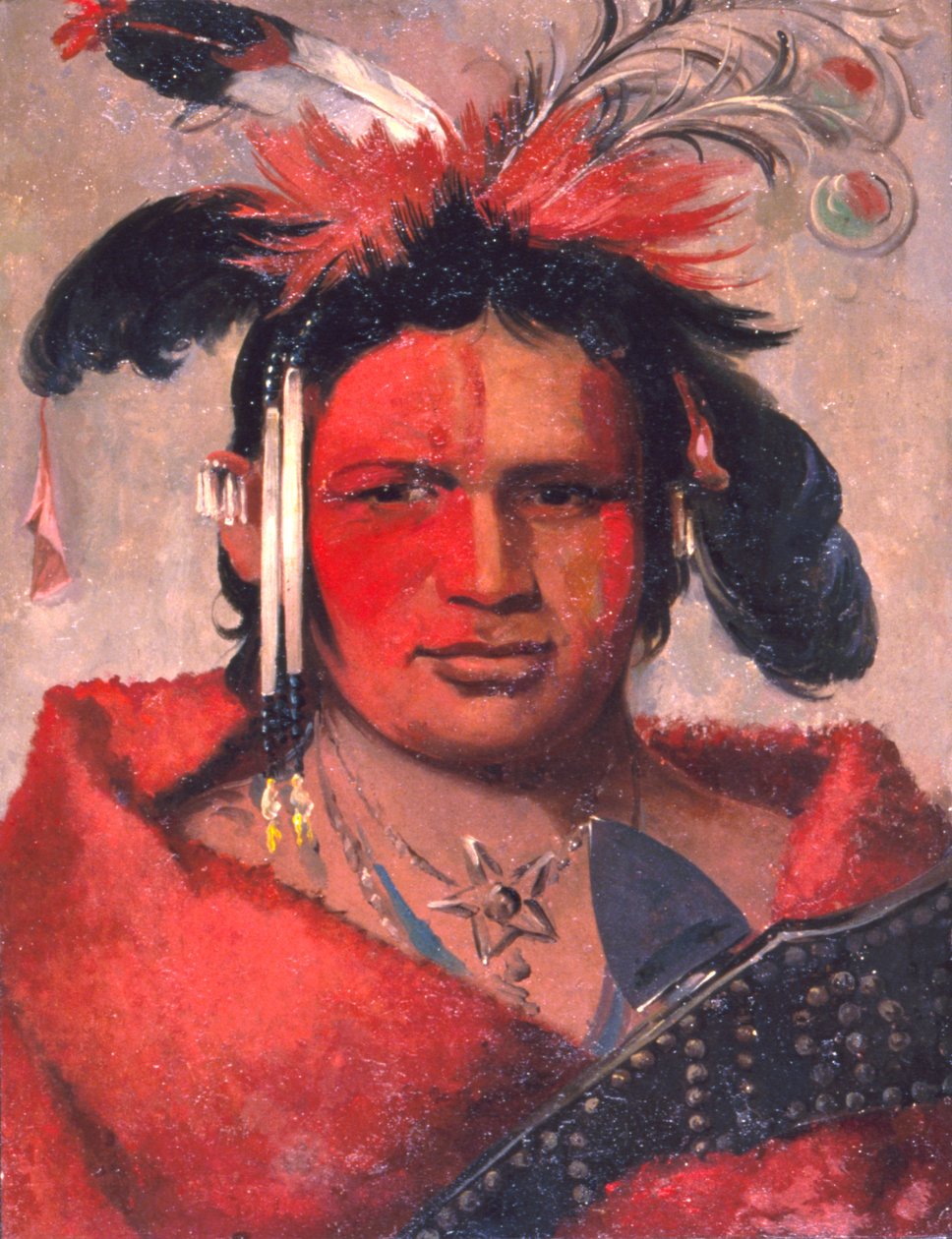 Chee-me-náh-na-quet, Great Cloud, søn af Grizzly Bear, 1831. af George Catlin
