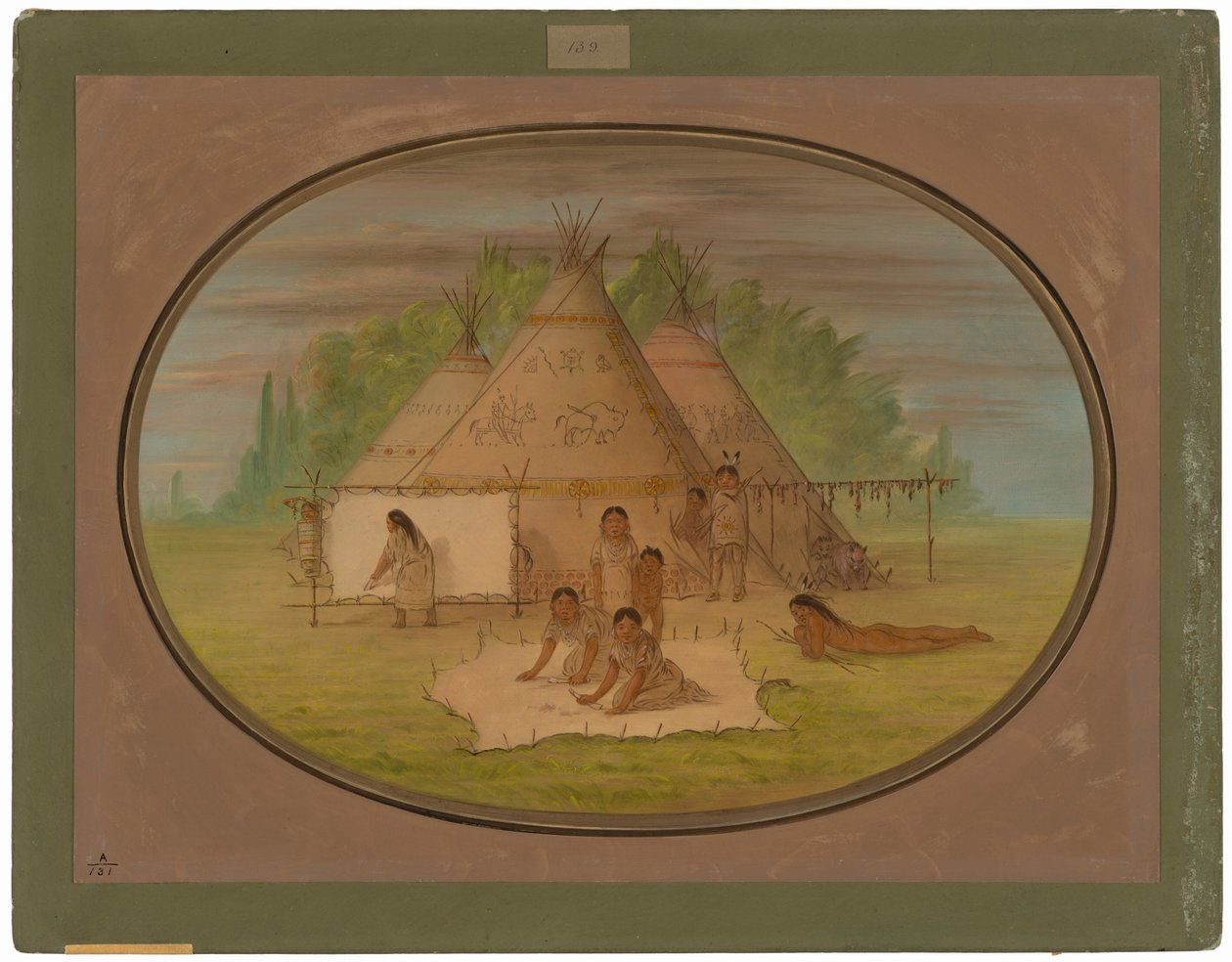 Cheyenne Village af George Catlin