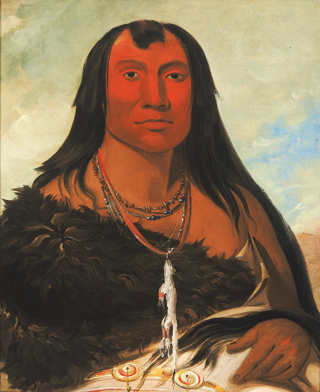 Cháh-ee-chópes, fire ulve, en høvding i sorg af George Catlin
