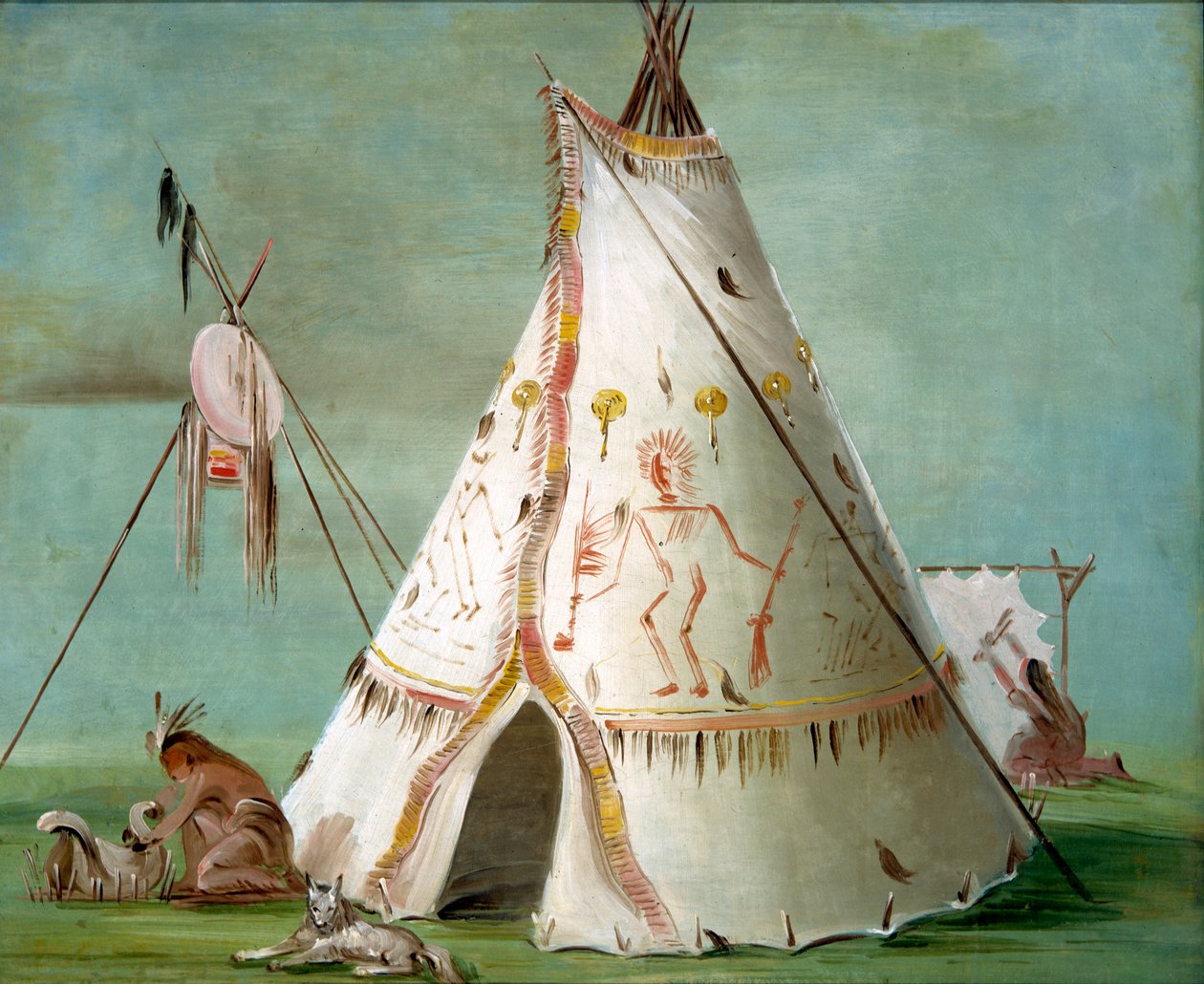 Krageloge af femogtyve bøffelskind, 1832-1833. af George Catlin