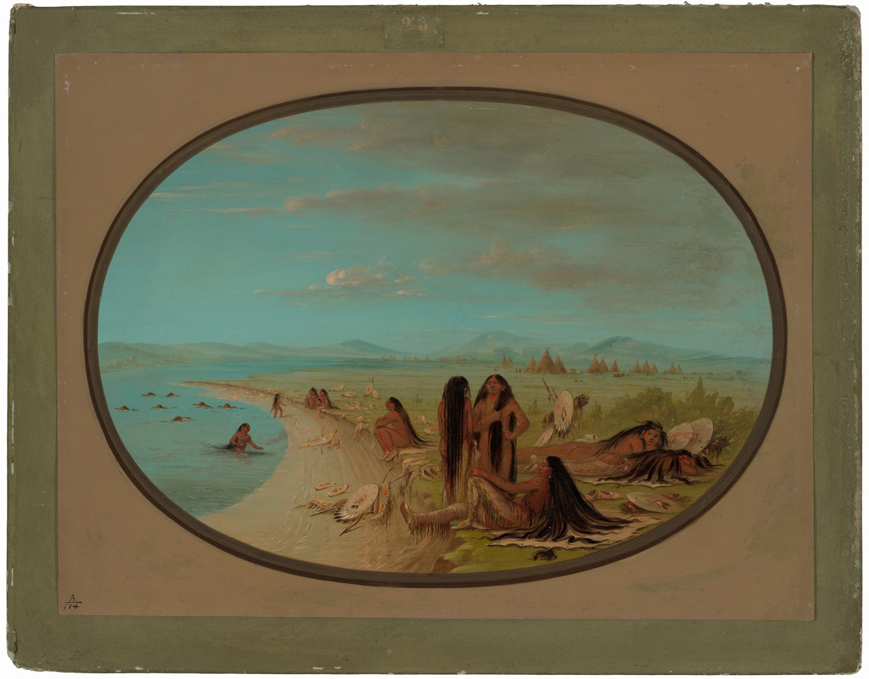 Kragekrigere bader af George Catlin