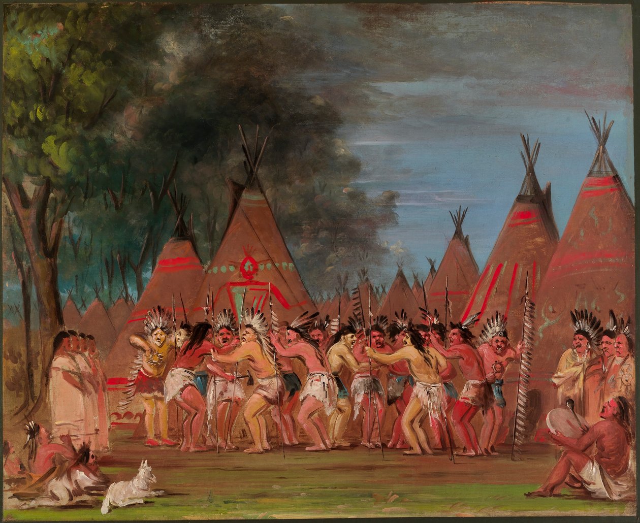 Høvdingedans, mundingen af Teton-floden af George Catlin