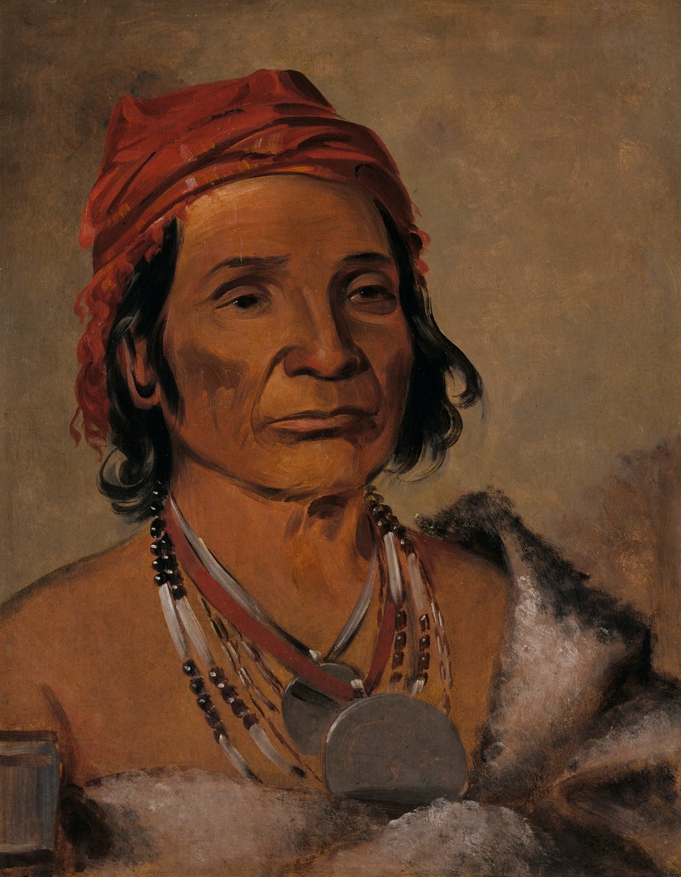 Deep Lake, en gammel høvding af George Catlin