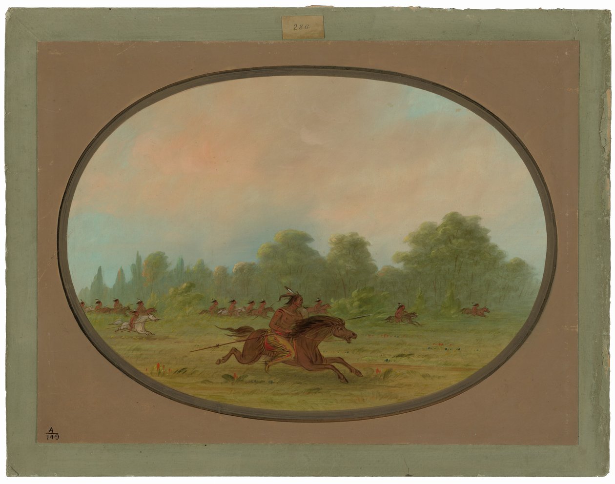 Afsløring af en camanchee-krigsfest af George Catlin