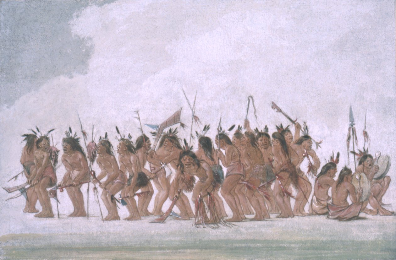 Dog Dance at Fort Snelling af George Catlin