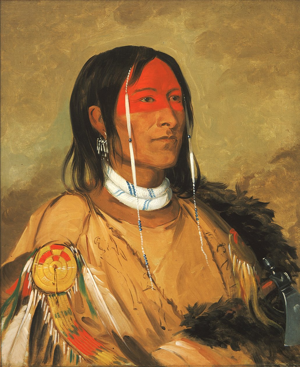 Eeh-tow-wées-ka-zeet, Han der har øjne bag sig også kendt som Broken Arm, a Foremost Brave, 1832. af George Catlin