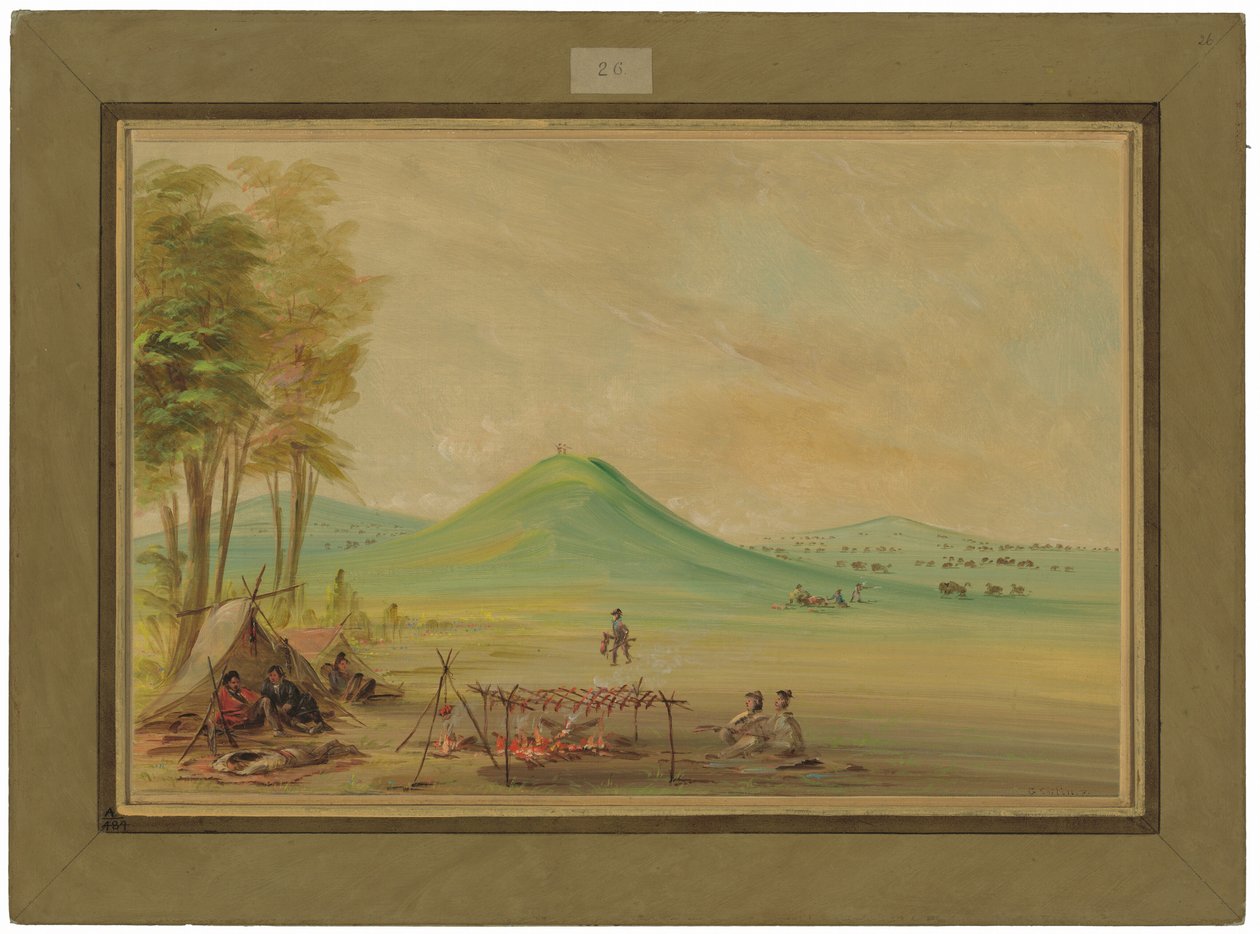 Ekspeditionen slog lejr på en prærie i Texas.  April 1686 af George Catlin