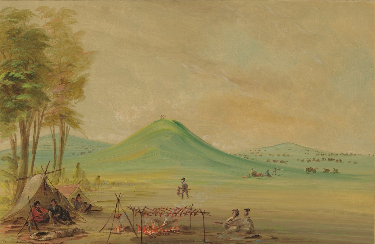 Ekspedition lejret på en Texas prærie. april 1686, 18471848. af George Catlin