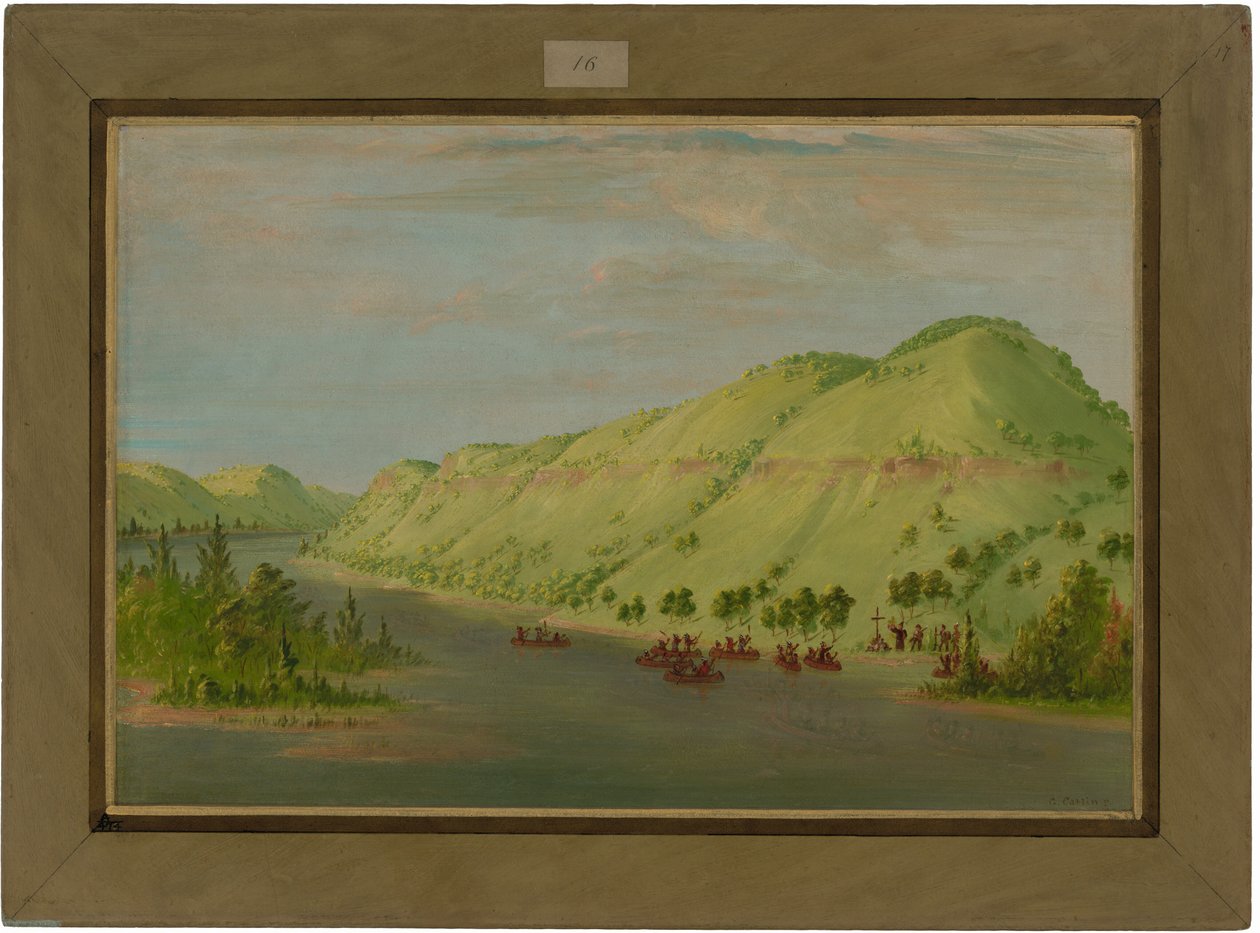 Fader Hennepin forlader Mississippi for at slutte sig til La Salle. 8. maj 1680 af George Catlin