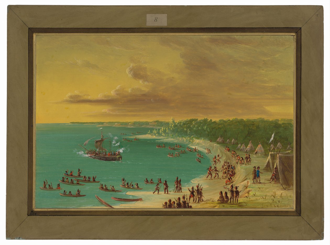 Første sejlads af Griffin på Lake Erie. 7. august 1679 af George Catlin