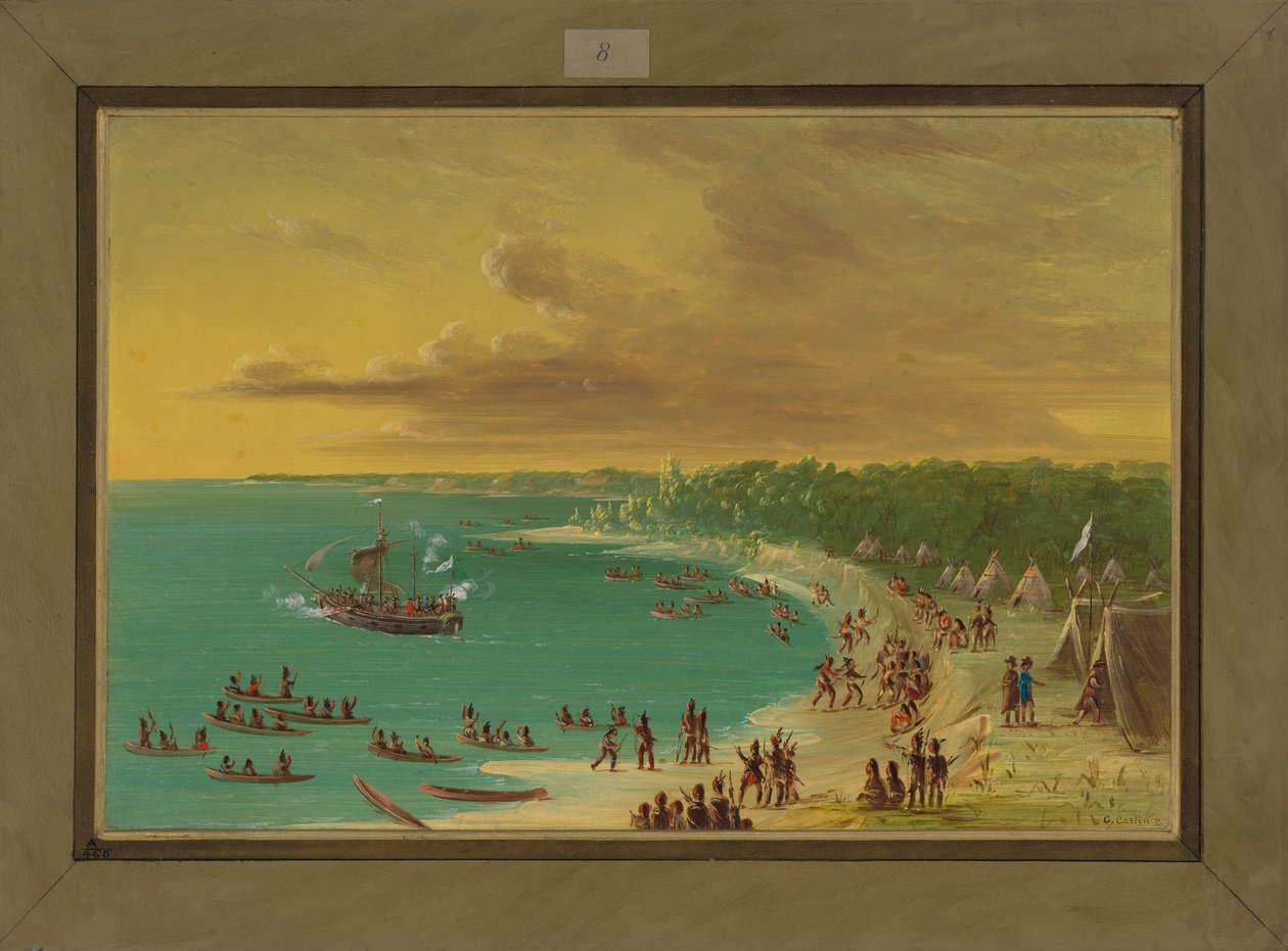 Første sejlads af Griffin på Lake Erie, 7. august 1679, 1847-48 af George Catlin