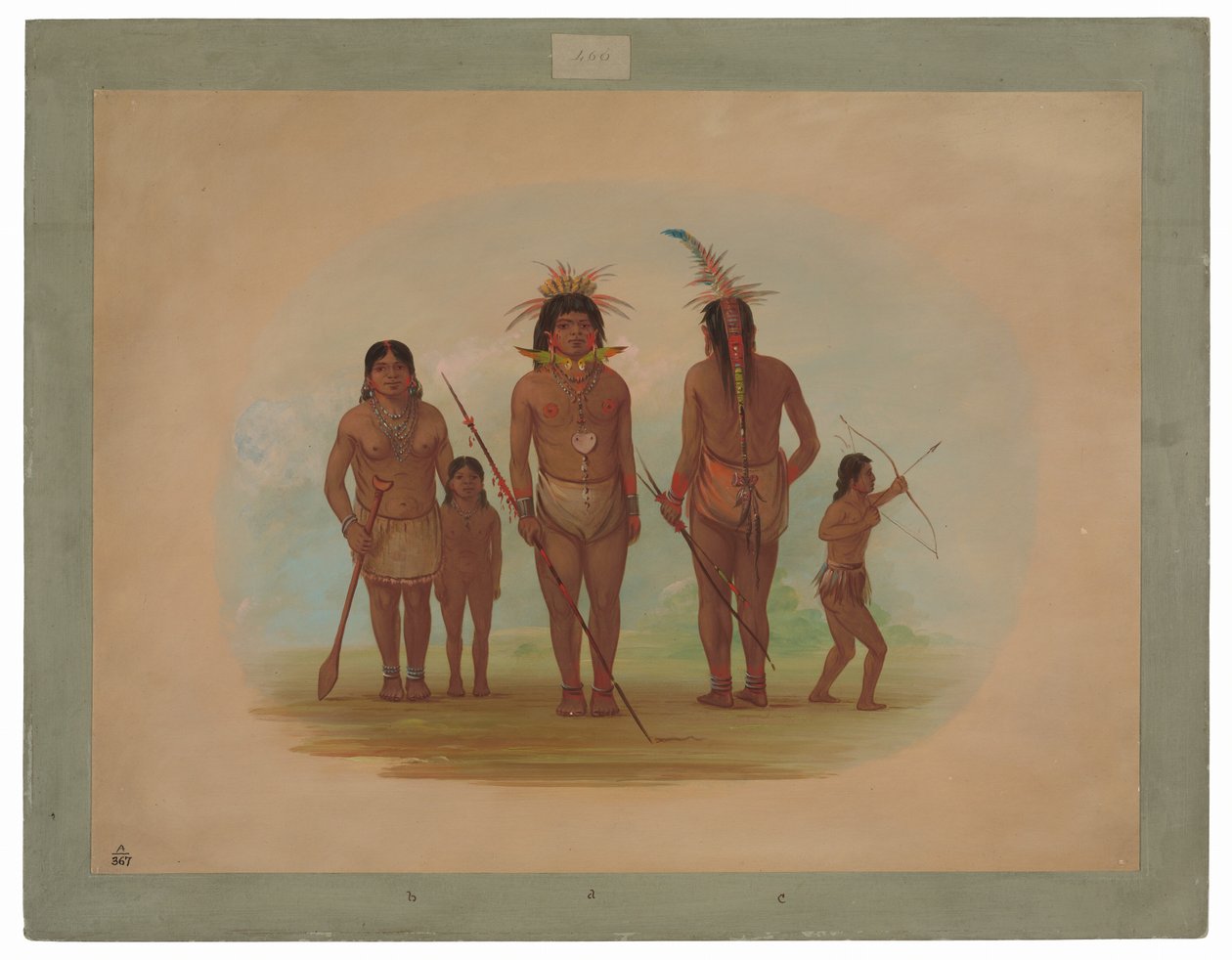 Fem Iquito-indianere af George Catlin