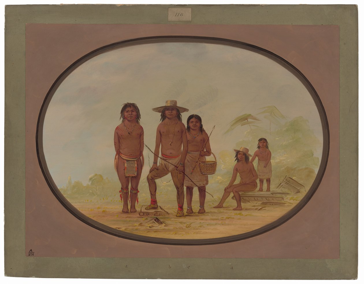 Fem Maya-indianere af George Catlin