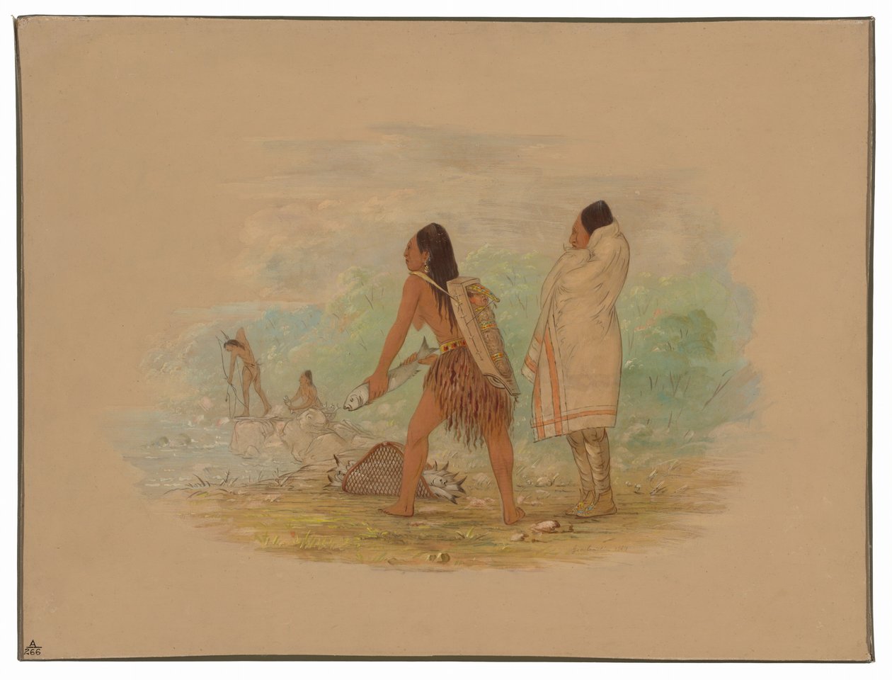 Fladhoved indianere af George Catlin