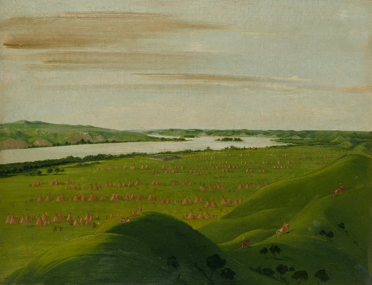 Fort Pierre, mundingen af Teton-floden, 1200 kilometer over Saint Louis af George Catlin