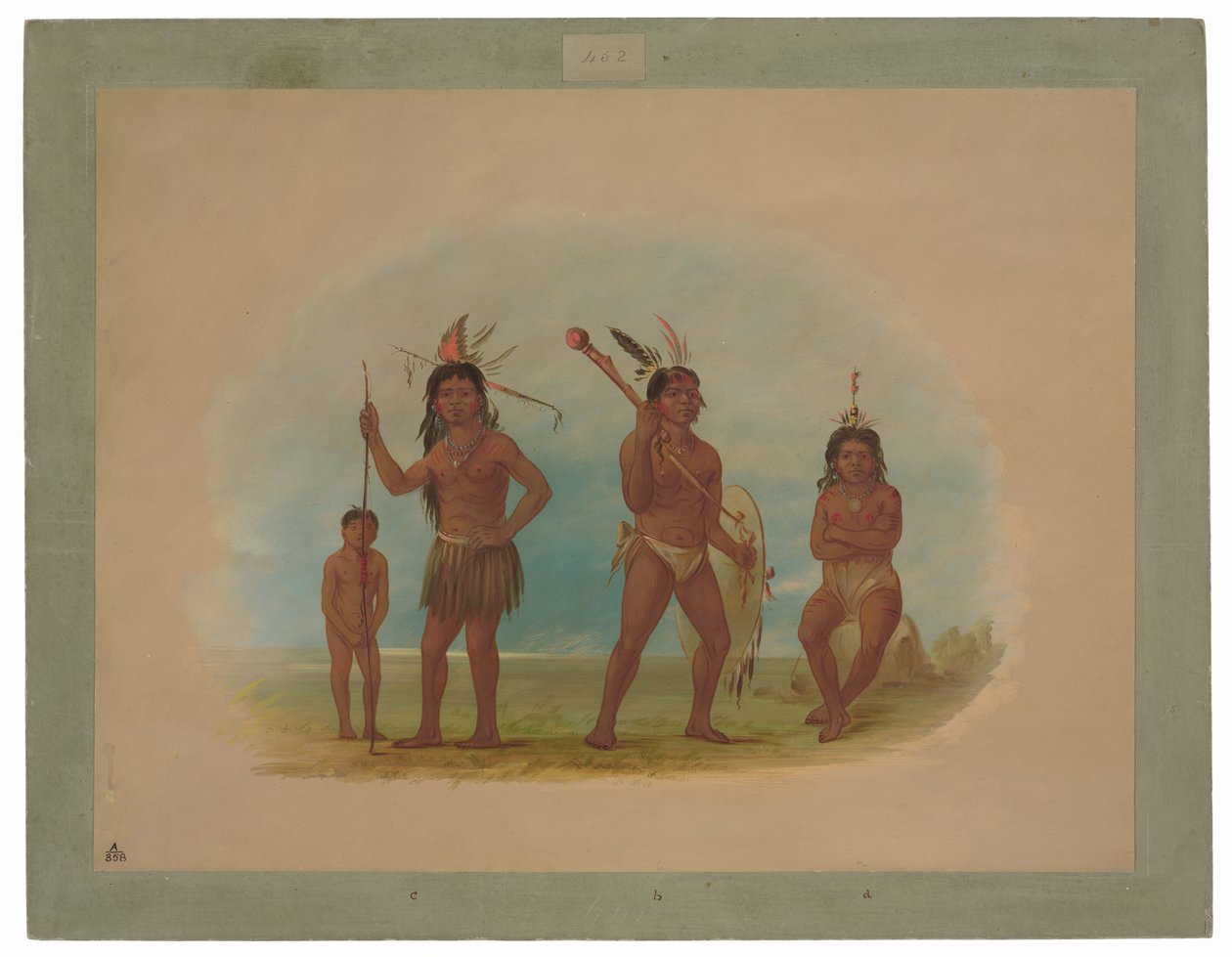 Fire Arowak-indianere af George Catlin