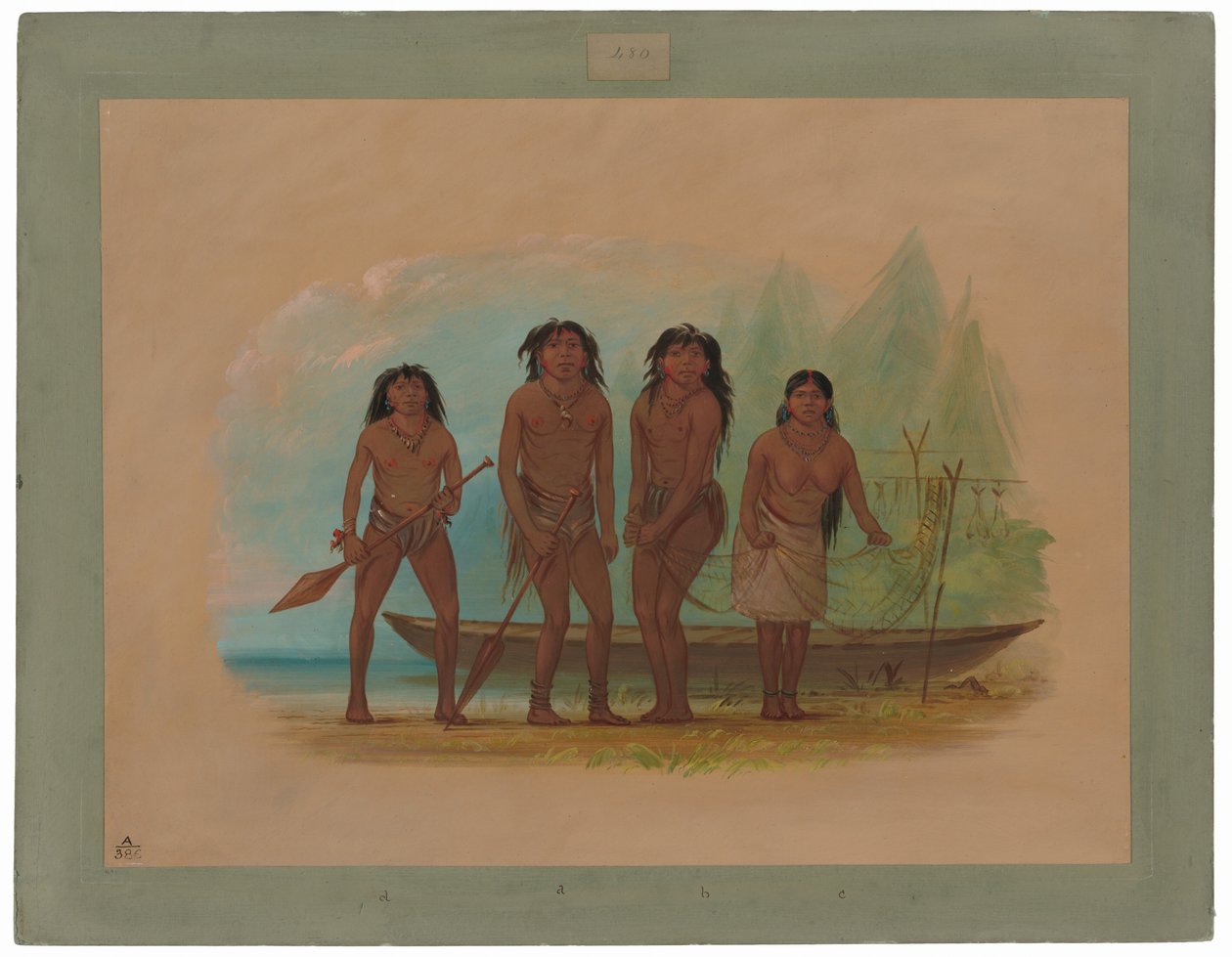 Fire Fuegian Indianere af George Catlin