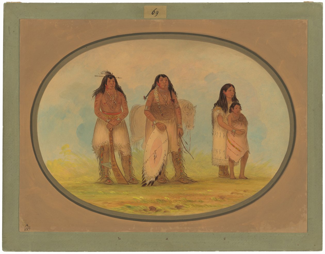 Fire kiowa-indianere af George Catlin