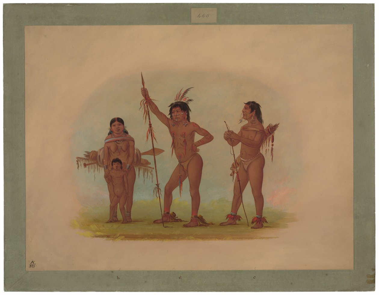 Fire Mura-indianere af George Catlin