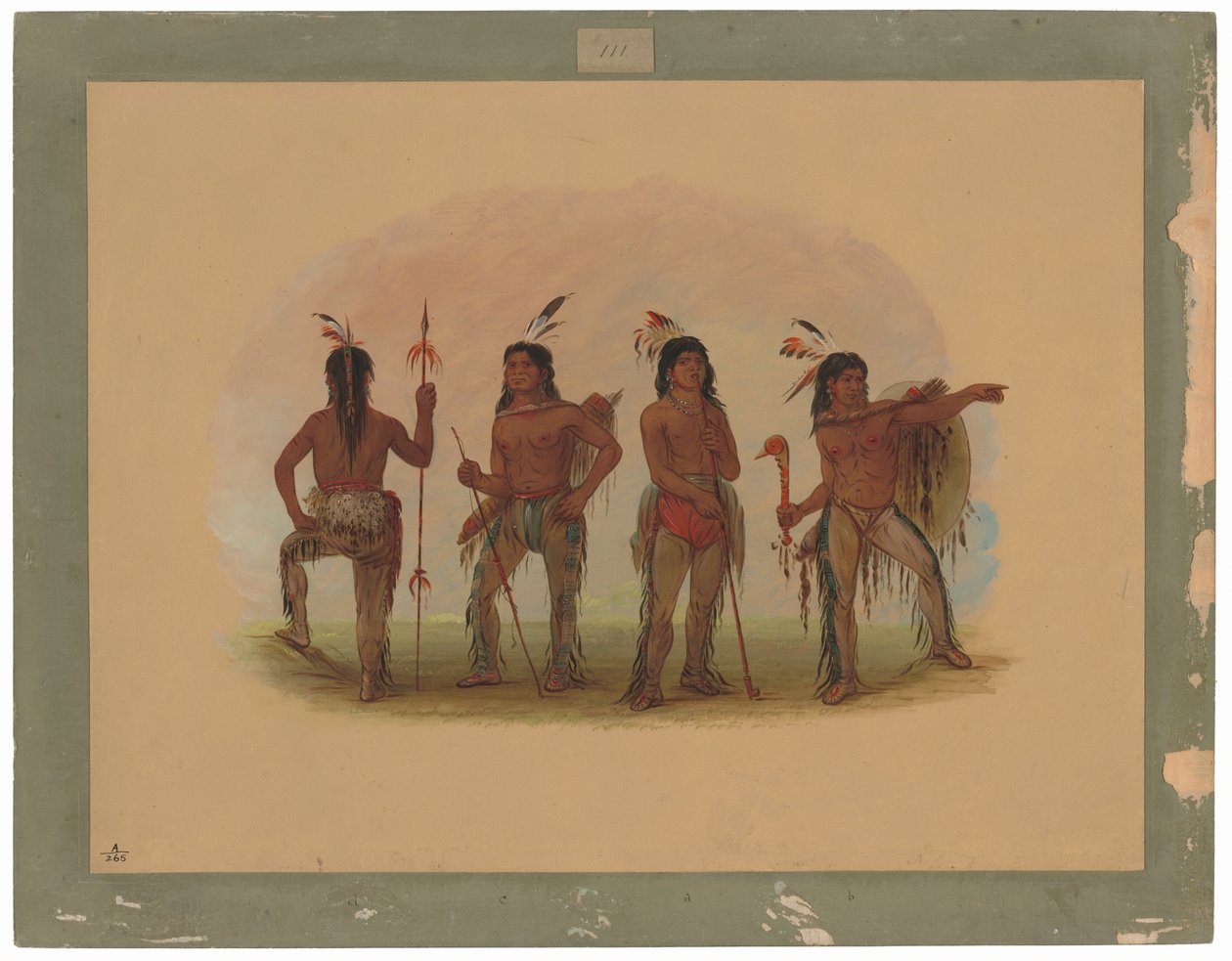 Fire Navajo-krigere af George Catlin