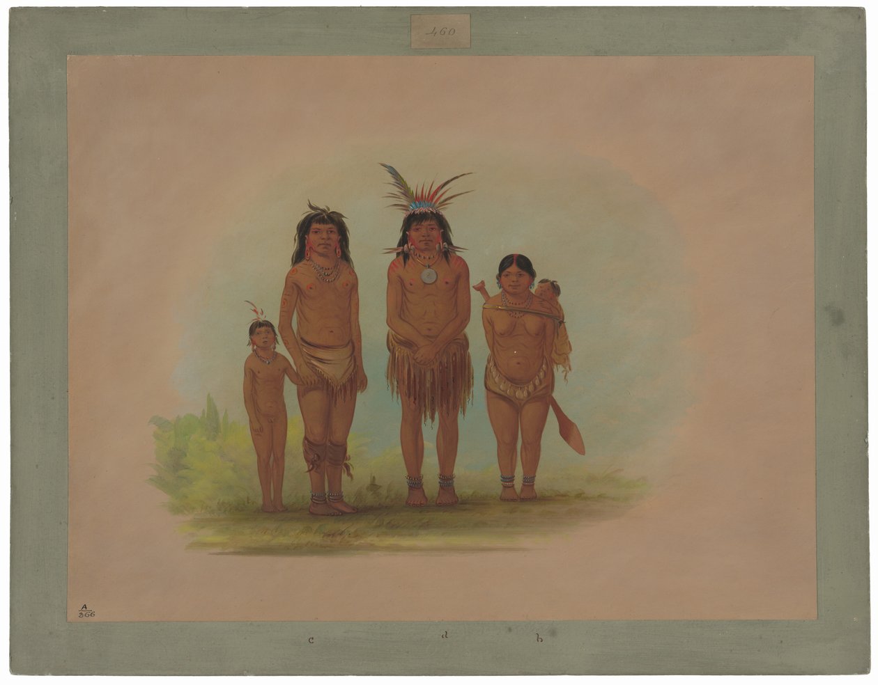 Fire Sepibo-indianere af George Catlin