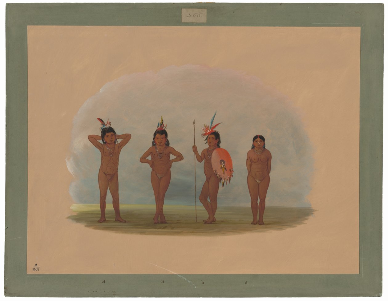 Fire Zurumati børn af George Catlin