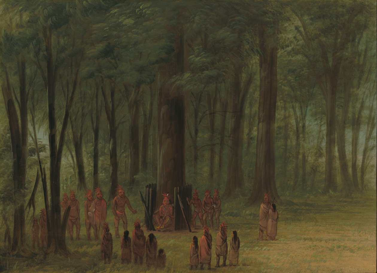 Black Hawks begravelse - Saukie, 18611869. af George Catlin