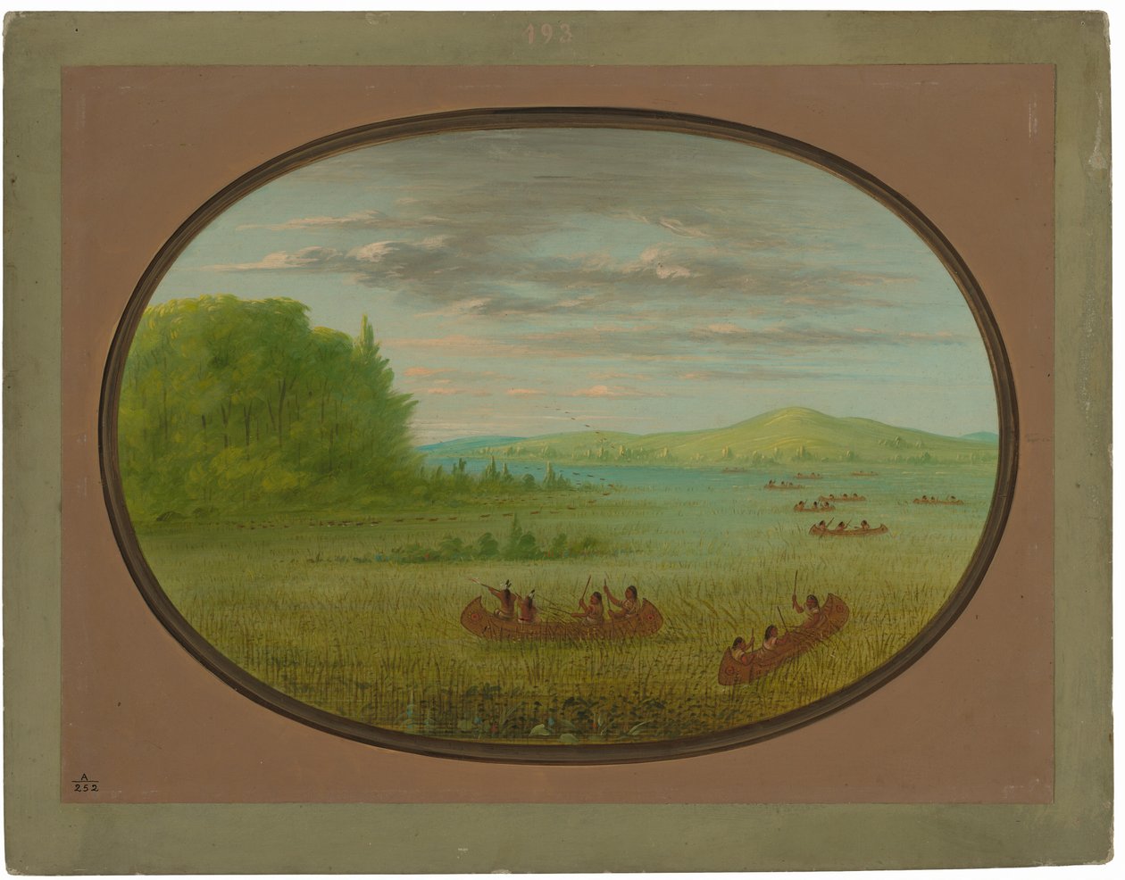 Indsamling af vilde ris - Winnebago af George Catlin