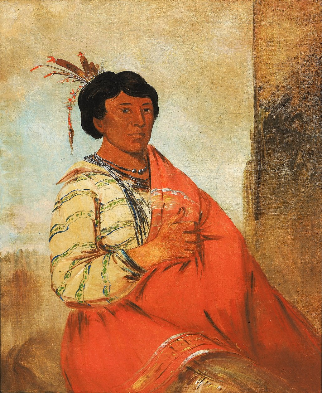 Gaw-záw-que-dung, han, der hilser på af George Catlin