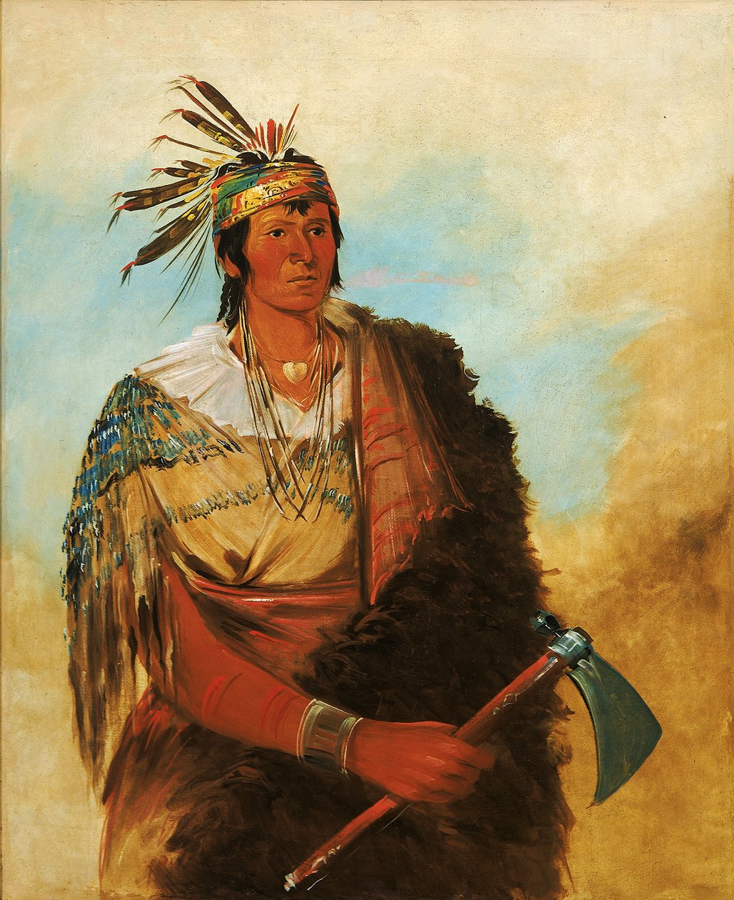 Go-to-ków-pah-ah, står ved sig selv, en fremtrædende modig, af George Catlin