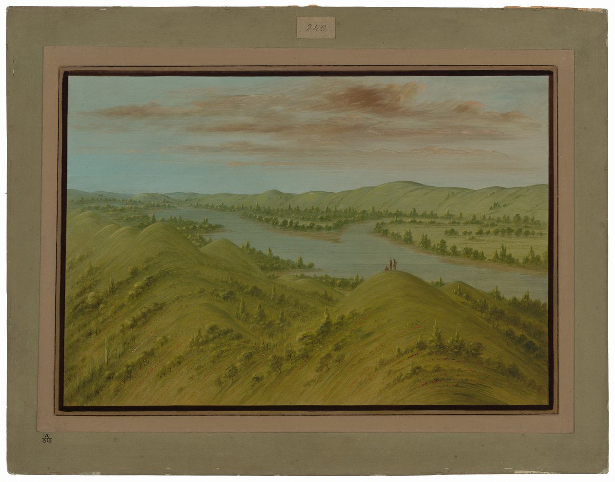Grassy Bluffs, Upper Missouri af George Catlin