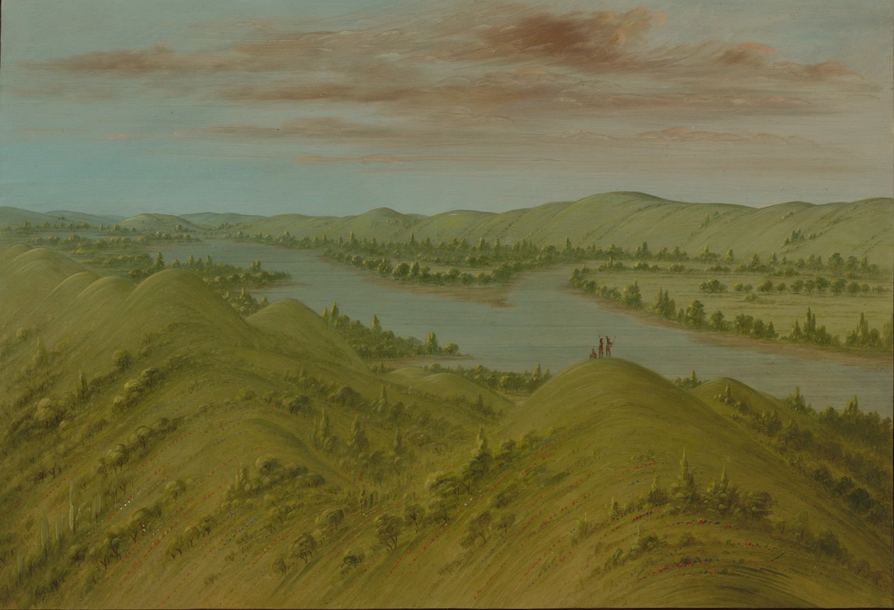 Grassy Bluffs, Upper Missouri, 18611869. af George Catlin