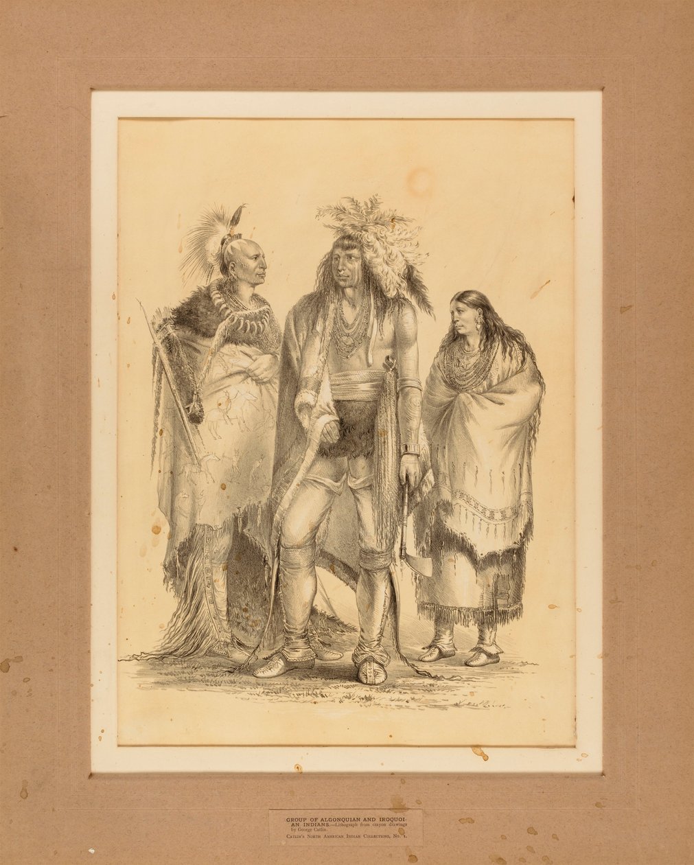 Gruppe af algonkiske og irokesiske indianere - nr. 1 af George Catlin