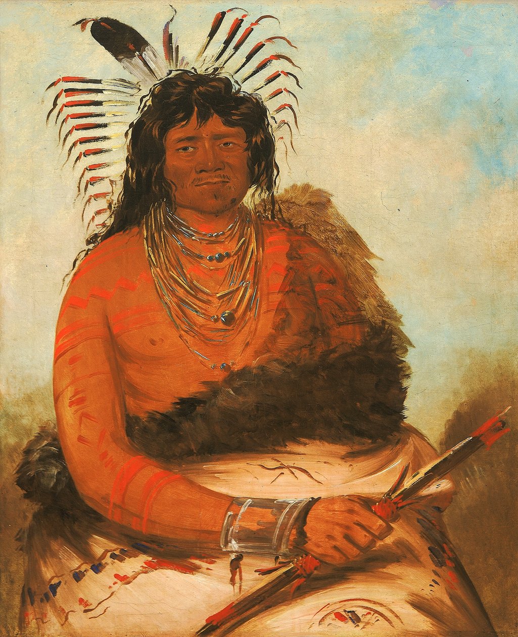 Háh-nee, bæveren, en kriger af George Catlin