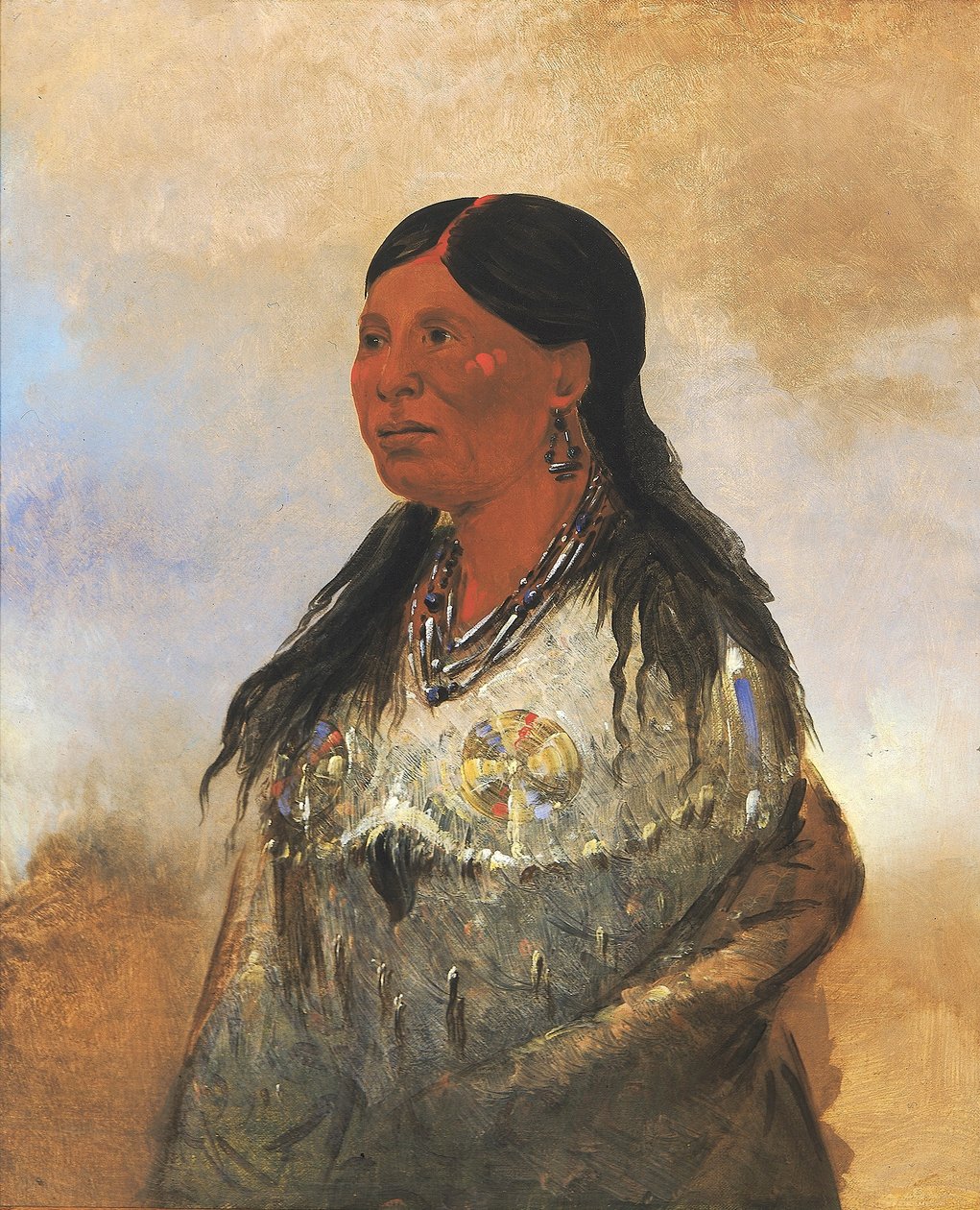 Hón-je-a-pút-o, bjørnefangerens kone af George Catlin