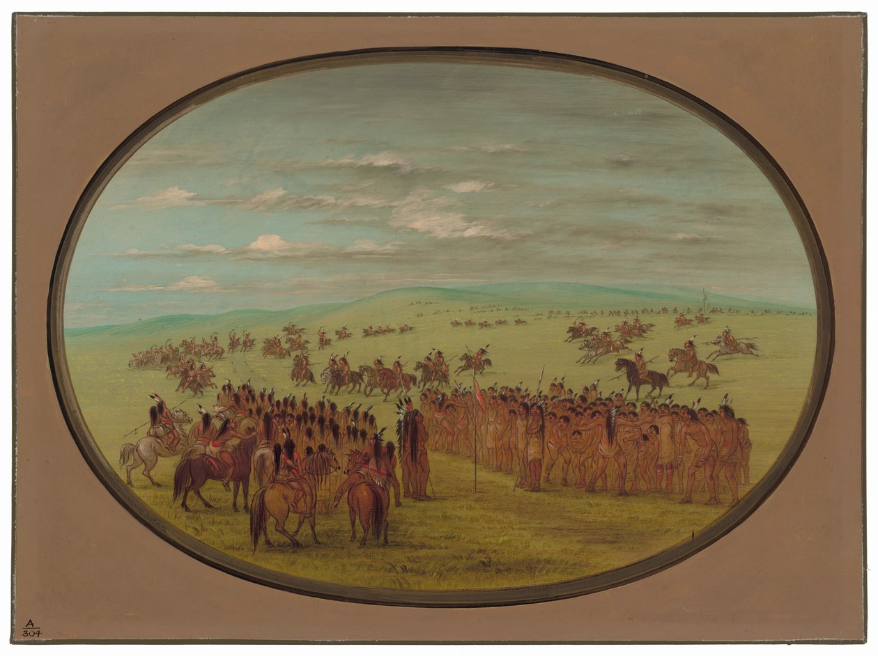 Hestevæddeløb - Minatarrees af George Catlin