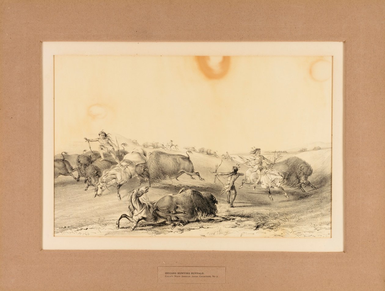 Indianere på bøffeljagt - nr. 7 af George Catlin
