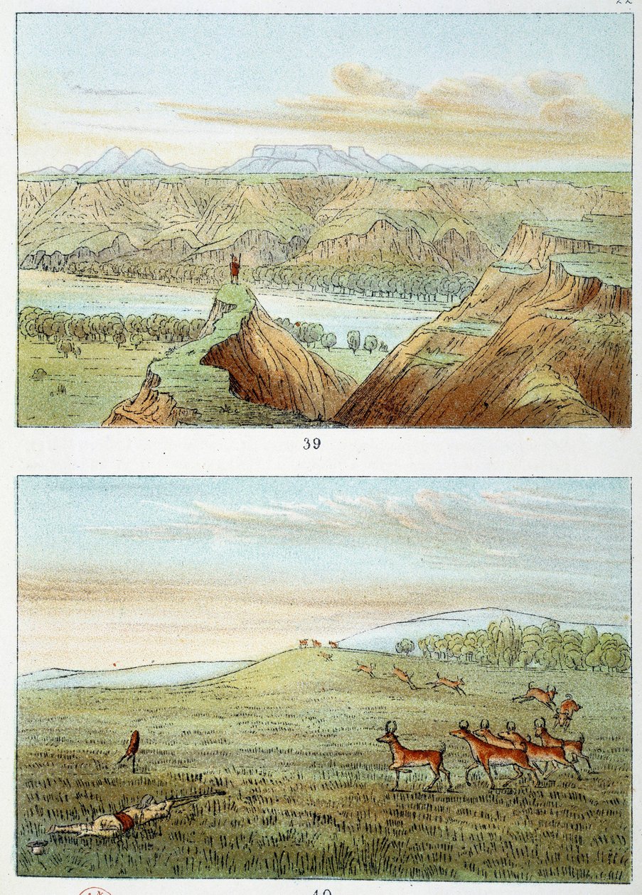 Indians of America: Jagt efter antilope Gravering af George Catlin (1794-1872) af George Catlin