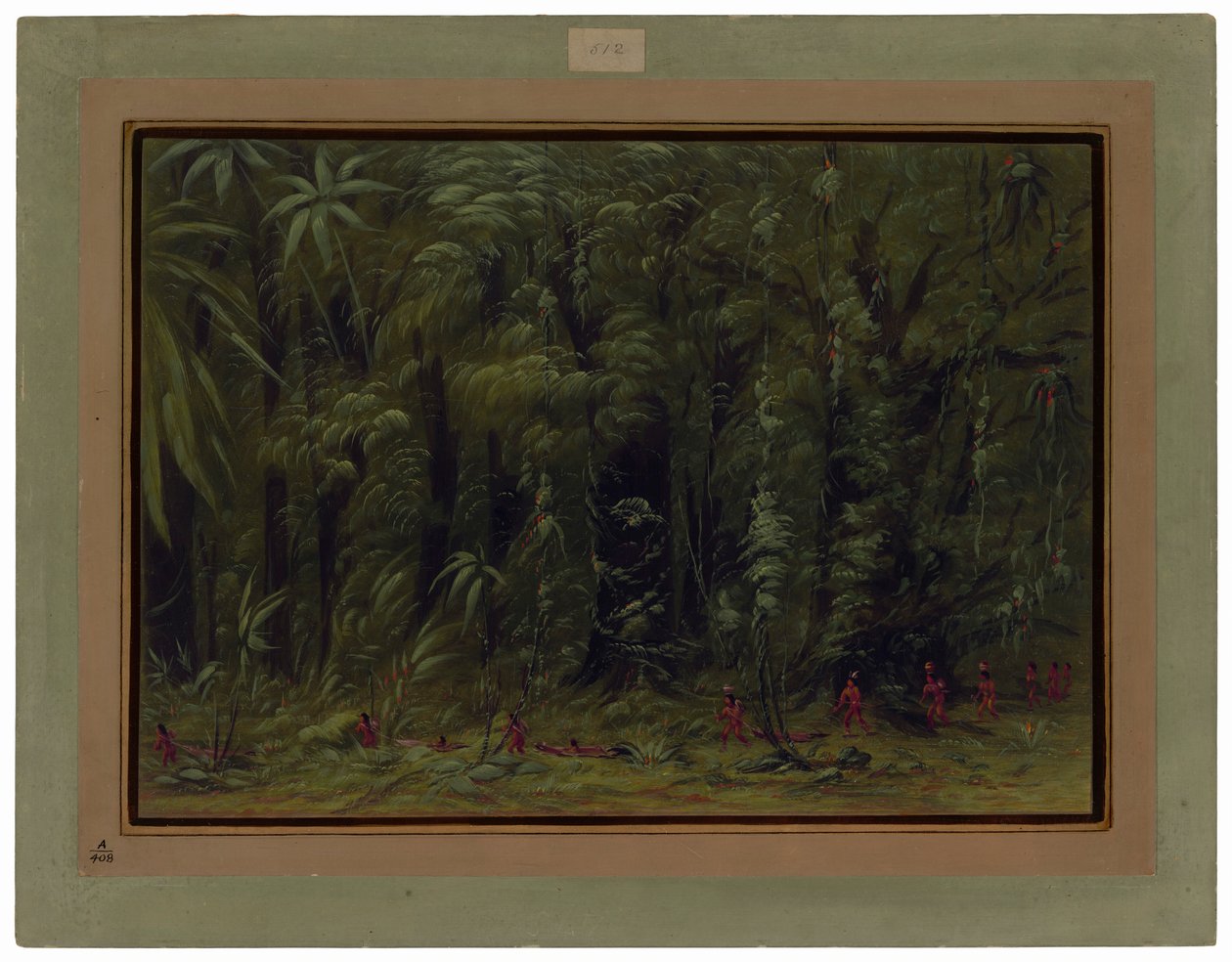 Interiør af en Amazonaskov - Zurumati af George Catlin