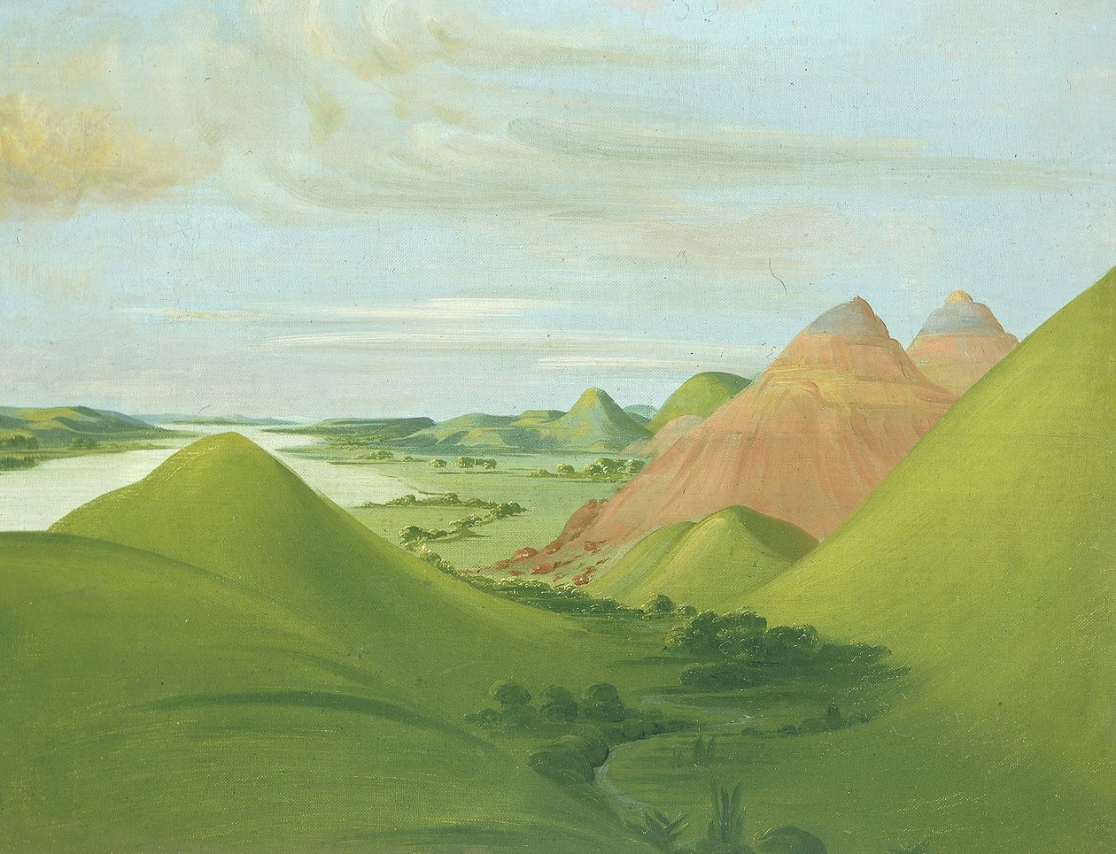 Iron Bluff, 1200 kilometer over St. Louis af George Catlin