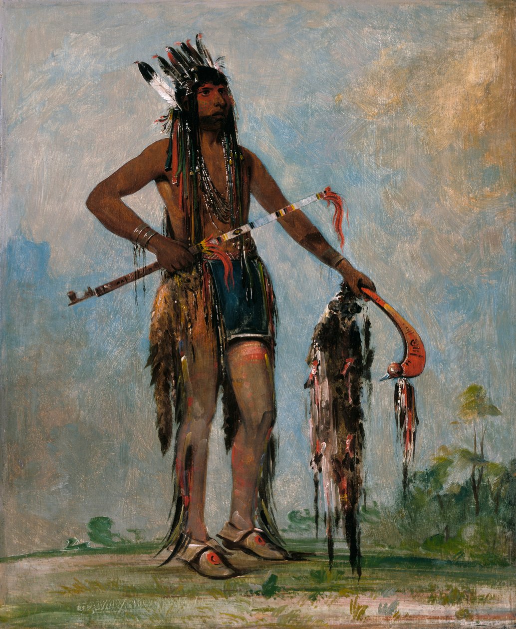 Ka-bés-hunk, Han der rejser overalt, en kriger, 1835. af George Catlin