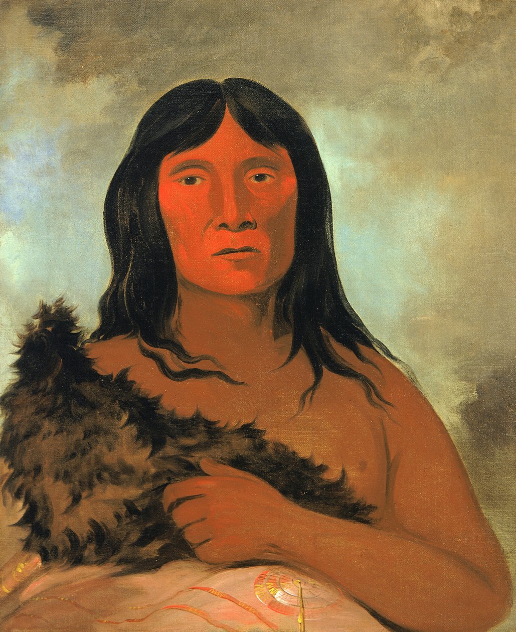 Kay-ée-qua-da-kúm-ee-gísh-kum, Han der prøver jorden med sin fod, 1836. af George Catlin
