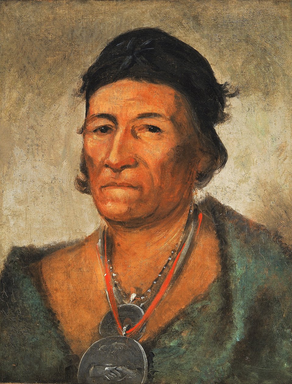 Ko-mán-i-kin, Big Wave, en gammel og fremtrædende høvding af George Catlin