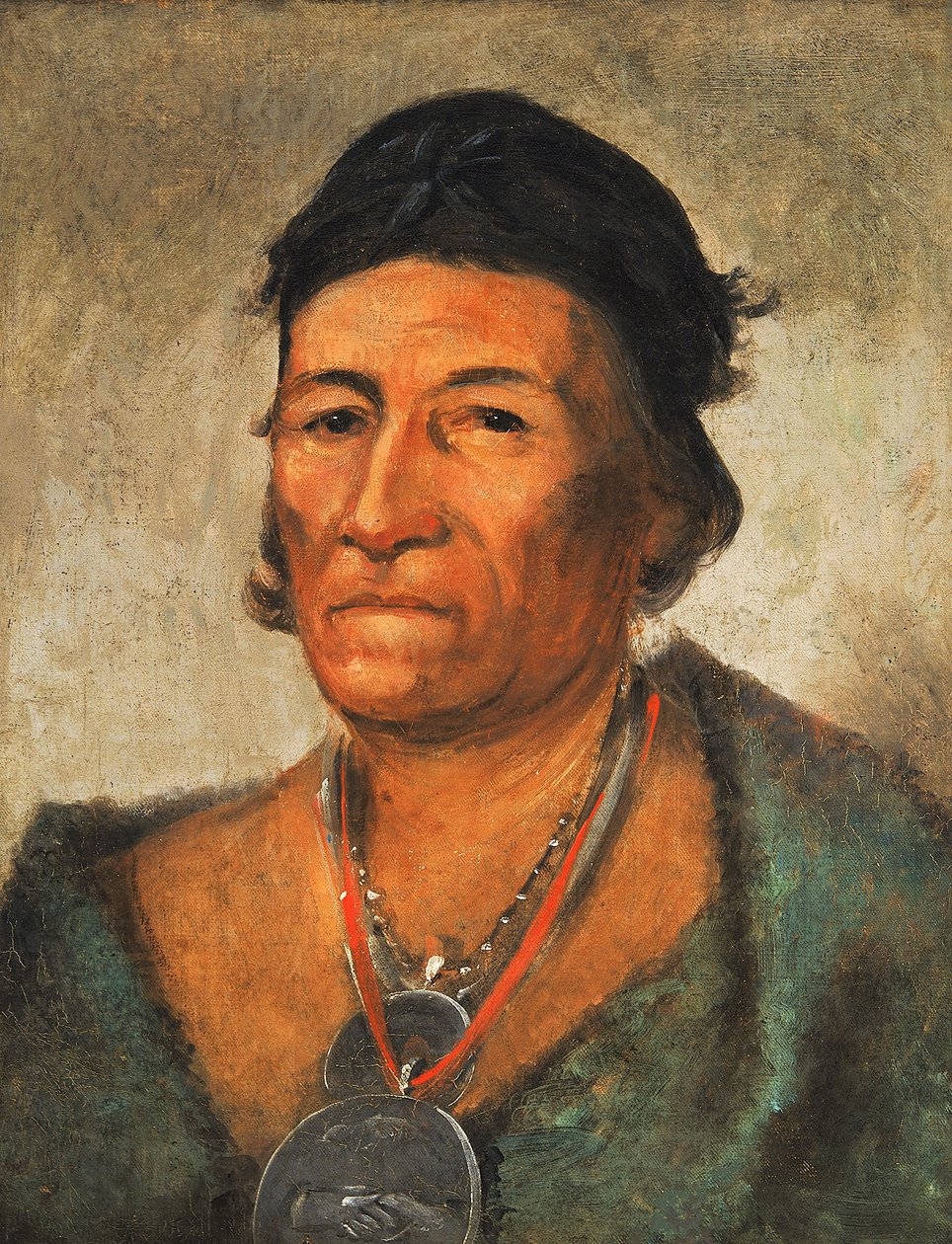 Ko-mán-i-kin, Big Wave, an Old and Distinguished Chief, 1831. af George Catlin