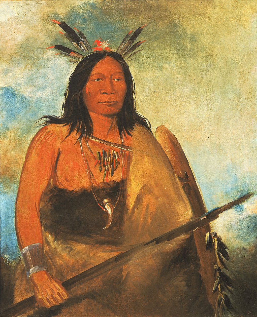 Kots-o-kó-ro-kó, hår på tyrens hals, en høvding af George Catlin